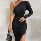 We Move One Arm Girl Ribbed Dress