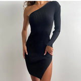 We Move One Arm Girl Ribbed Dress