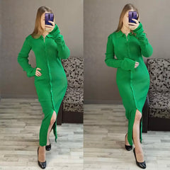 Mademoiselle Warm Buttoned Knit Dress