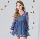 Polka Blue Girls Dress