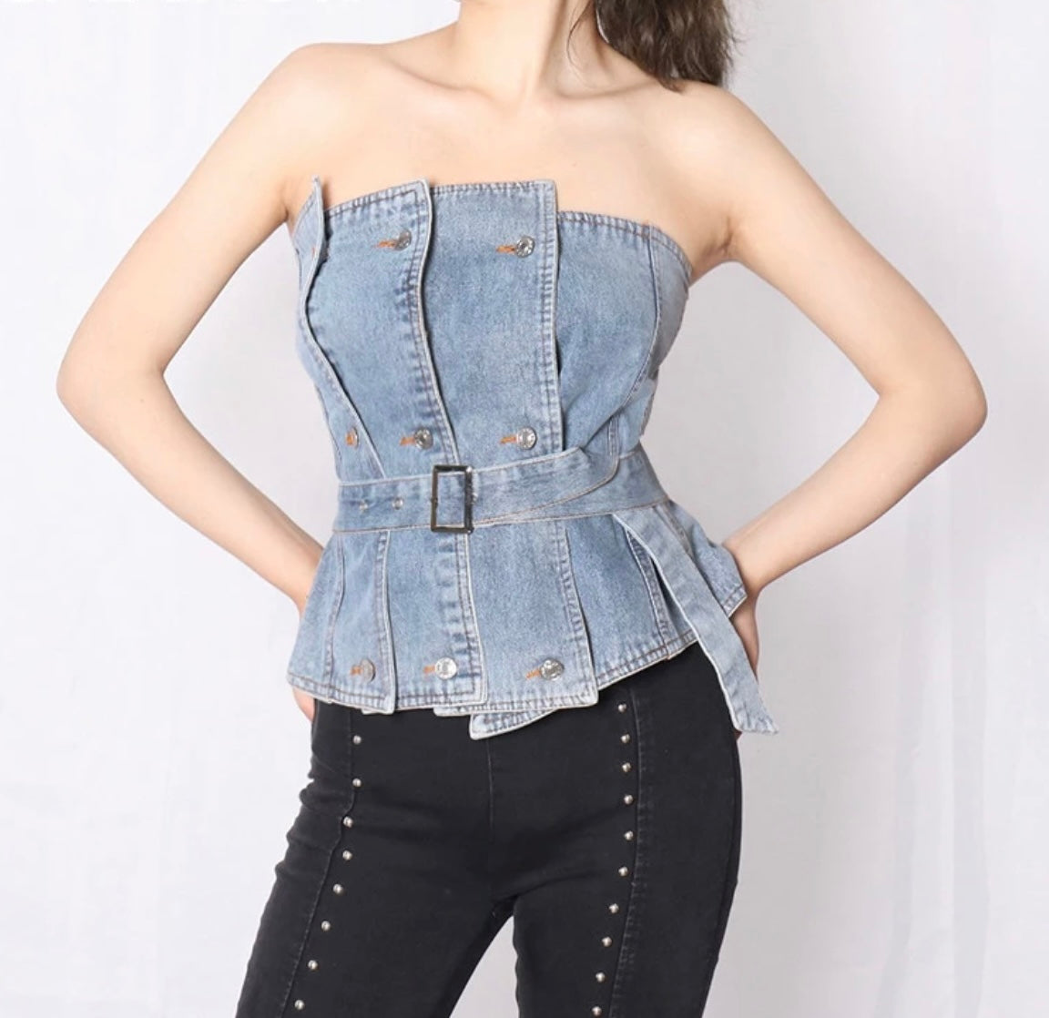 Armless Denim Top