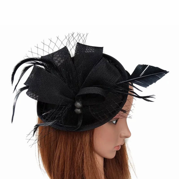 British Feather Cocktail, Party or Wedding Elegant Fedora Hat