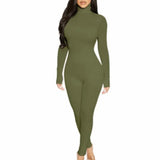 Lira Plain High Neck Long Jumpsuit