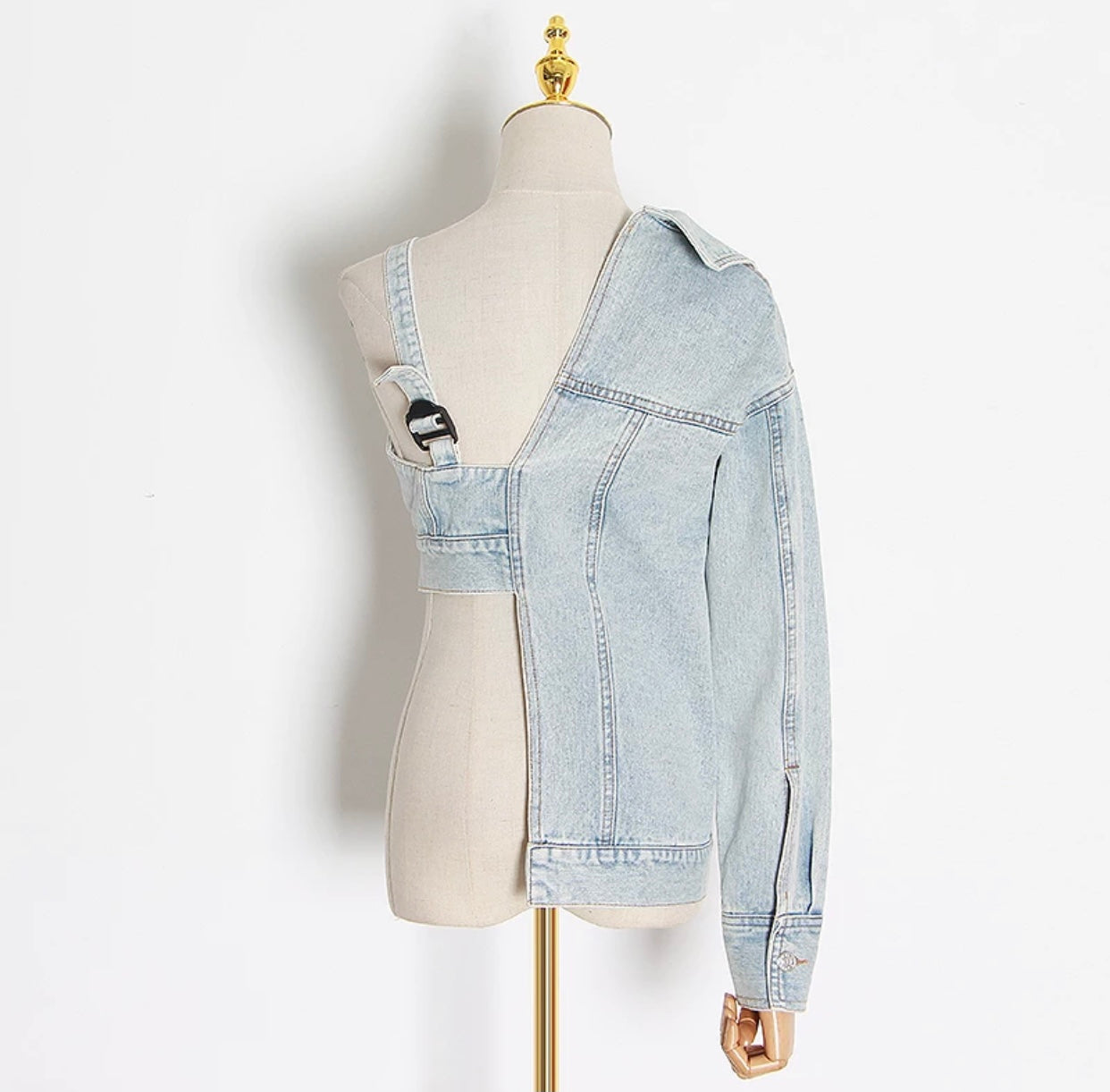 Stylish One Arm Denim Top