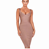 Let's Talk Beige Bandage Dress