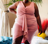 WnTCo Blush Mid Slash Plus Size Dress