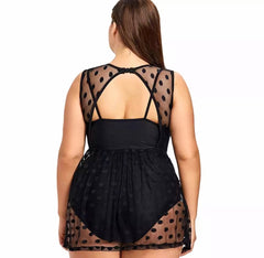 Polka Dot Retro Plus Size Swimwear Dress