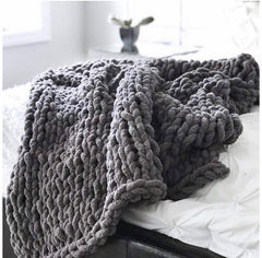 Heavy High Quality Luxury Chunky Knit Throw Blanket-120X150cm