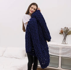 Heavy High Quality Luxury Chunky Knit Throw Blanket-120X150cm