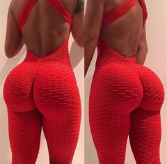 Brazilian Bubble Wrinkle Gym Fitness Workout sexy Jumpsuit