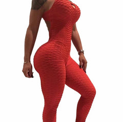 Brazilian Bubble Wrinkle Gym Fitness Workout sexy Jumpsuit