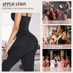 Hook Tummy Snatch High Waist Leggings with pockets