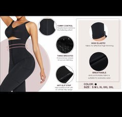 Hook Tummy Snatch High Waist Leggings with pockets