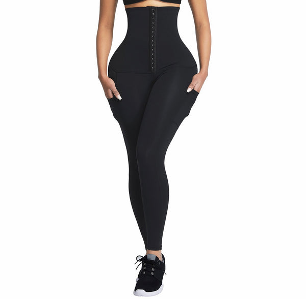 Hook Tummy Snatch High Waist Leggings with pockets