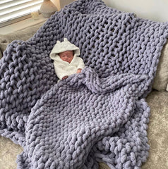 Heavy High Quality Luxury Chunky Knit Throw Blanket-120X150cm