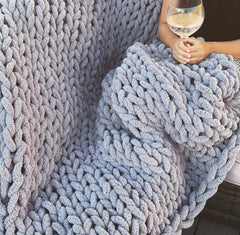 Heavy High Quality Luxury Chunky Knit Throw Blanket-120X150cm