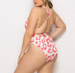 Pink Lips Plus Size Swimsuit