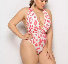 Pink Lips Plus Size Swimsuit