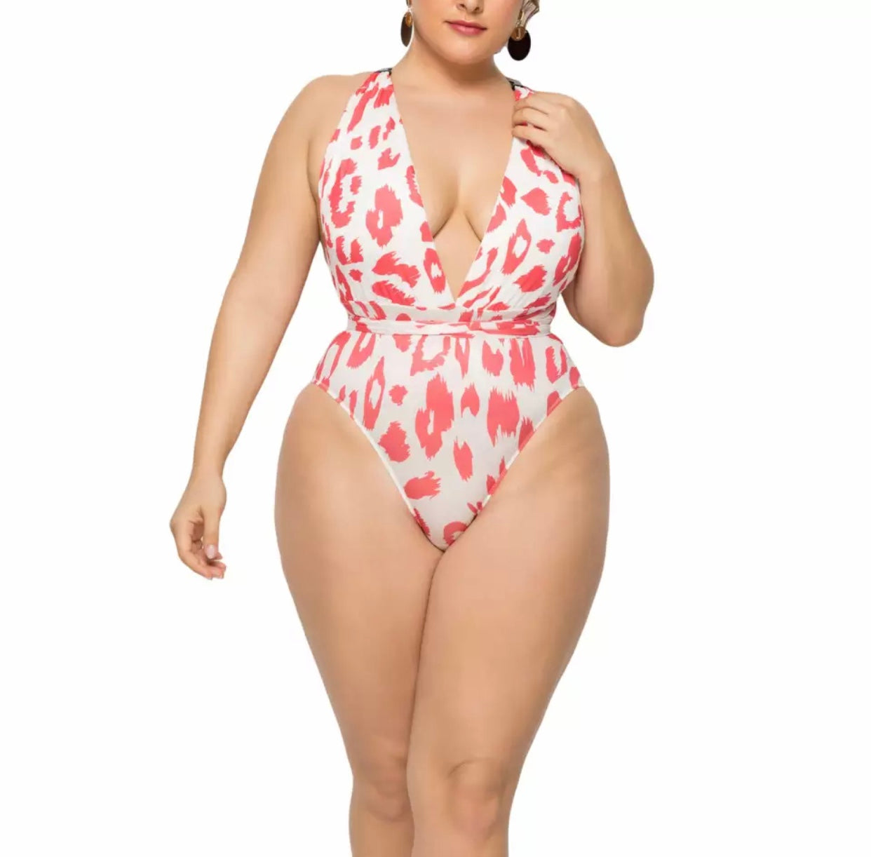 Pink Lips Plus Size Swimsuit- Wardrobenthings