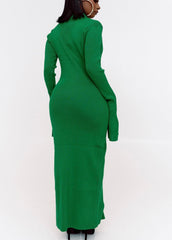 Mademoiselle Warm Buttoned Knit Dress