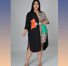 Green Orange Plus Size Tunic Dress- Wardrobenthings