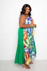 Queen Things Green Back Plus Size Dress