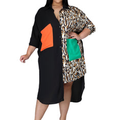 Green Orange Plus Size Tunic Dress- Wardrobenthings
