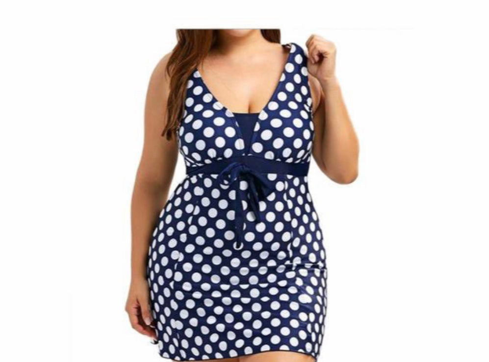 Plus Size Polka Dot Swimsuit