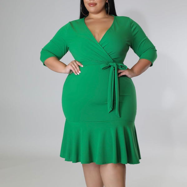 I Keep Falling in Green Plus Size Dress