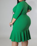 I Keep Falling in Green Plus Size Dress
