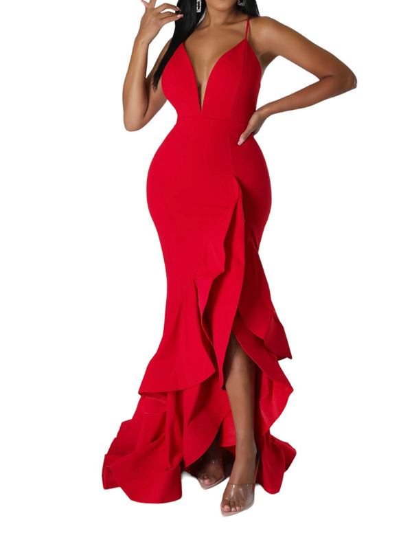 High Quality Mell Ruffles Bodycon  Dress