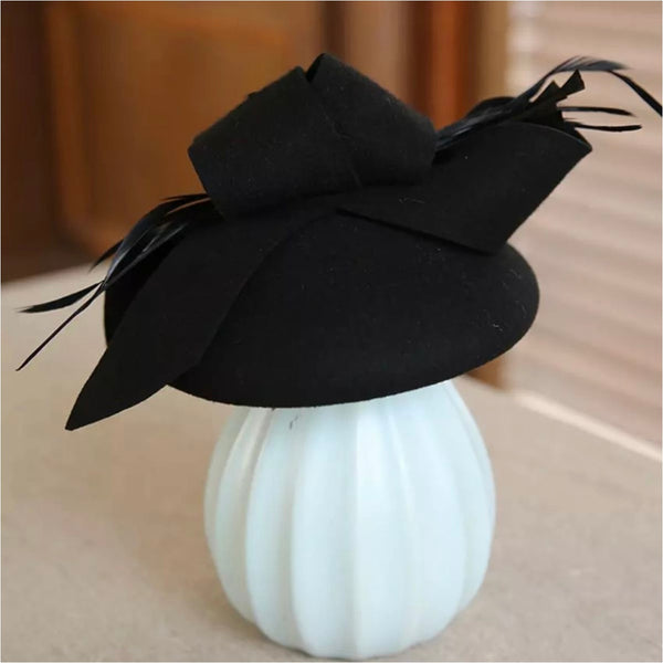 English Cocktail, Party or Wedding Elegant Cream-Off White Fedora Hat