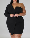 Red One Arm London Plus Size Dress