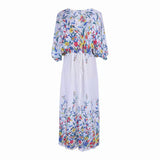 Flowers up and down Kaftan Beach Cover Up
